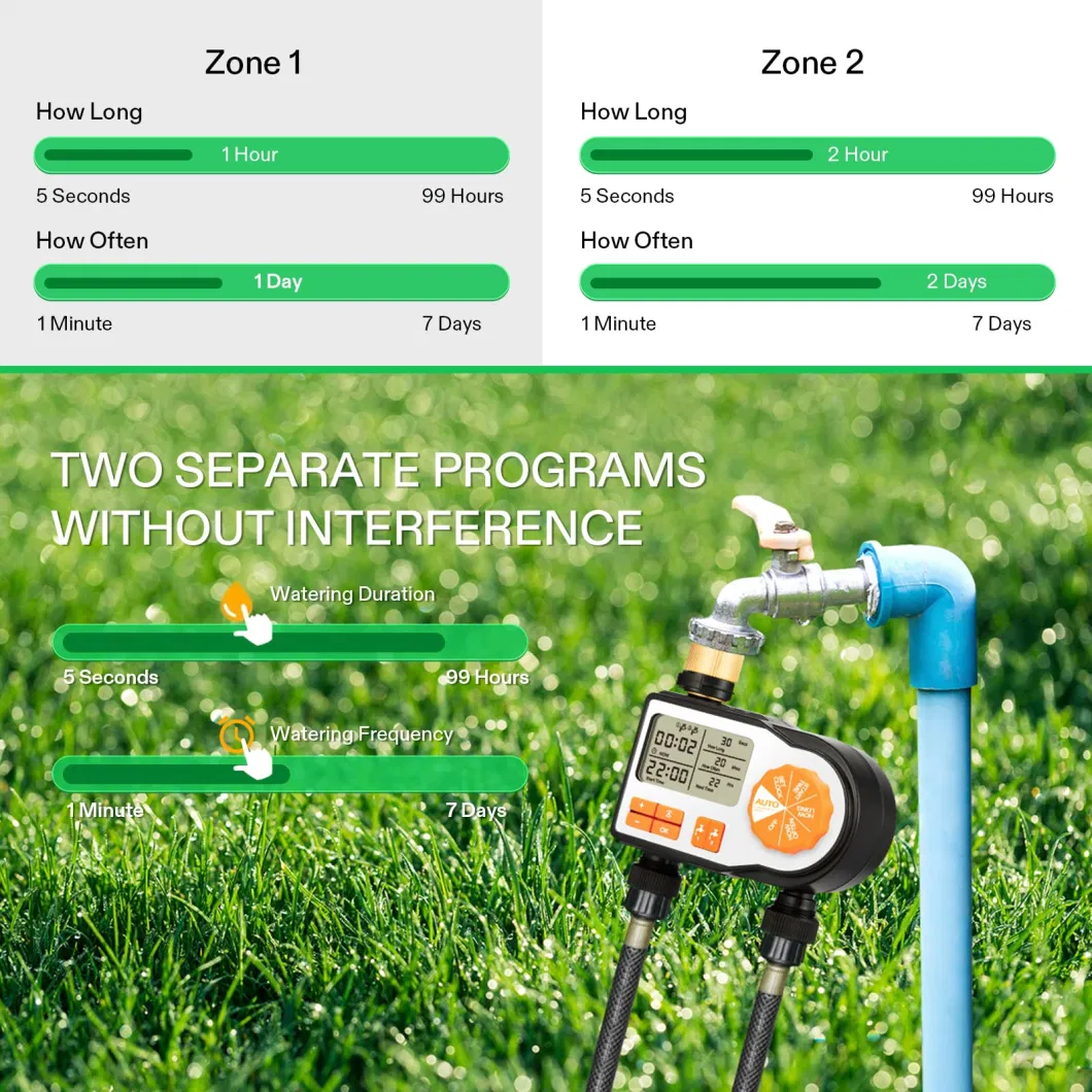 2 Hose Tap Connection Automatic Irrigation System Garden Water Timer